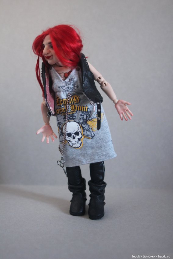 Бабуля - Байкерша — Авторские шарнирные куклы своими руками: лепка