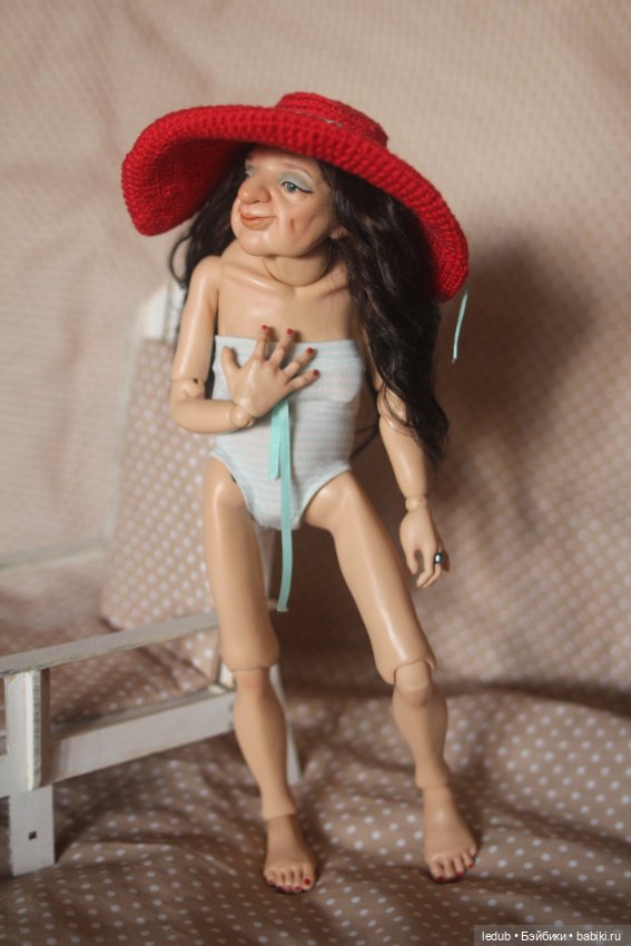 Бабуля-курортница — Авторские шарнирные куклы своими руками: лепка