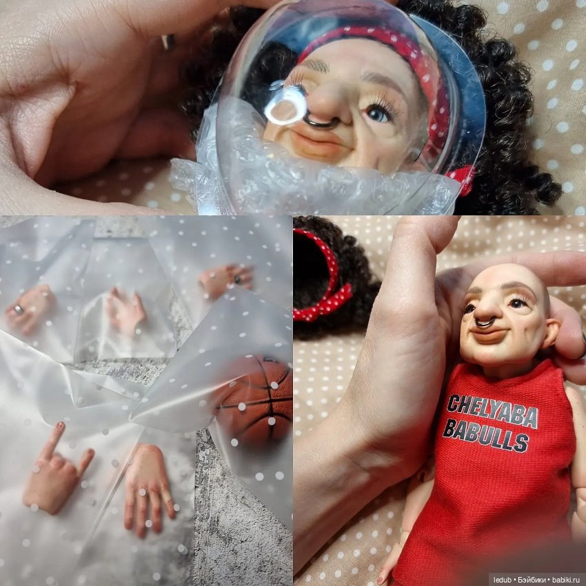 Бабуля-Баскетболистка — Авторские шарнирные куклы своими руками: лепка (фото 5)