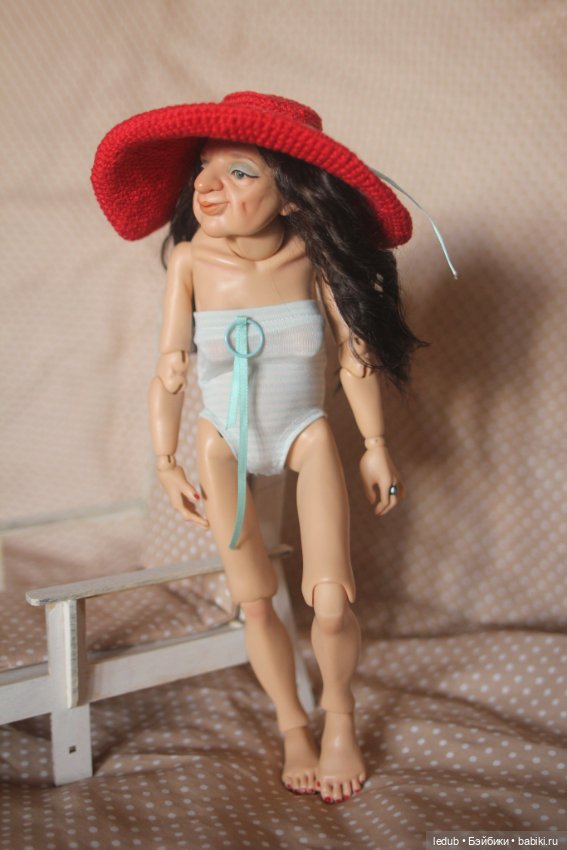 Бабуля-курортница — Авторские шарнирные куклы своими руками: лепка (фото 10)
