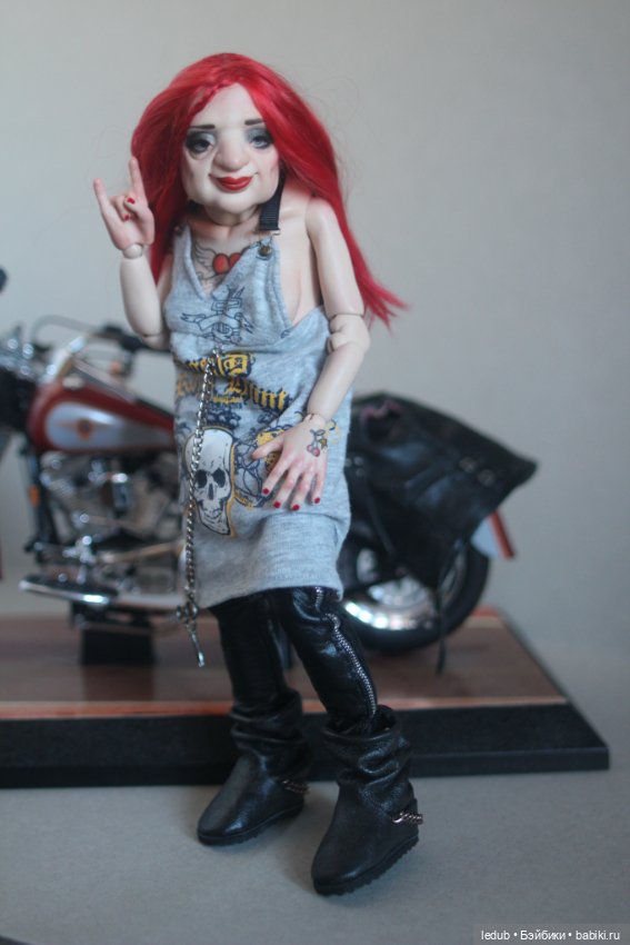 Бабуля - Байкерша — Авторские шарнирные куклы своими руками: лепка (фото 8)