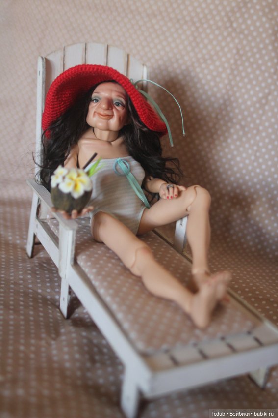 Бабуля-курортница — Авторские шарнирные куклы своими руками: лепка