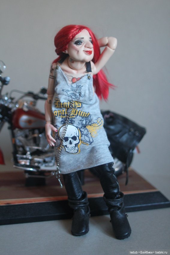 Бабуля - Байкерша — Авторские шарнирные куклы своими руками: лепка (фото 6)