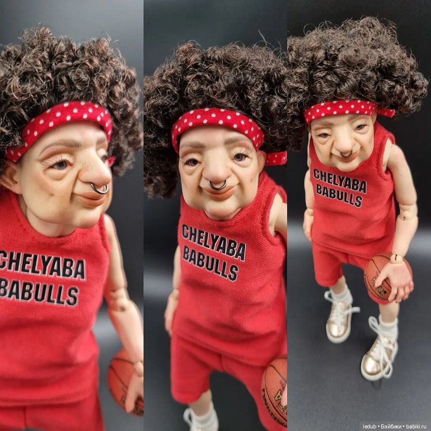 Бабуля-Баскетболистка — Авторские шарнирные куклы своими руками: лепка (фото 2)