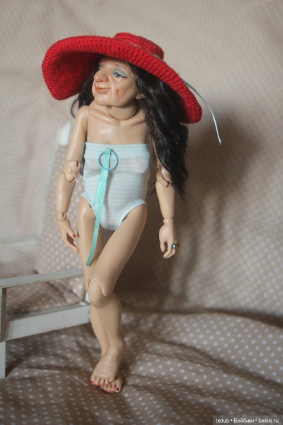 Бабуля-курортница — Авторские шарнирные куклы своими руками: лепка