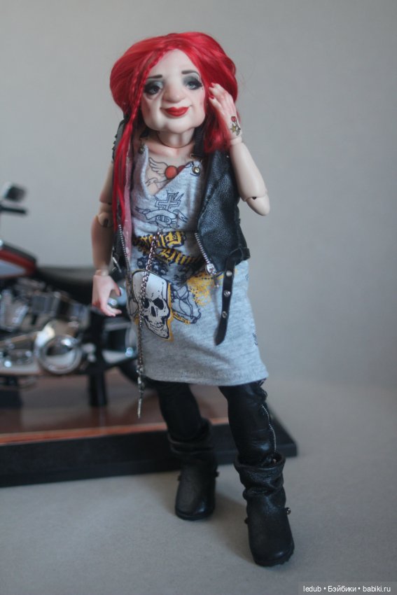 Бабуля - Байкерша — Авторские шарнирные куклы своими руками: лепка (фото 10)