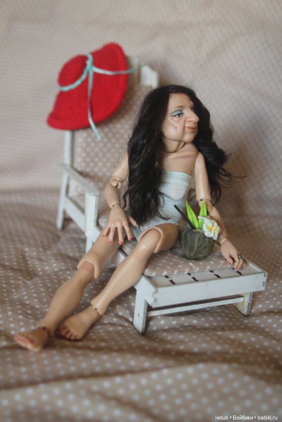 Бабуля-курортница — Авторские шарнирные куклы своими руками: лепка (фото 4)