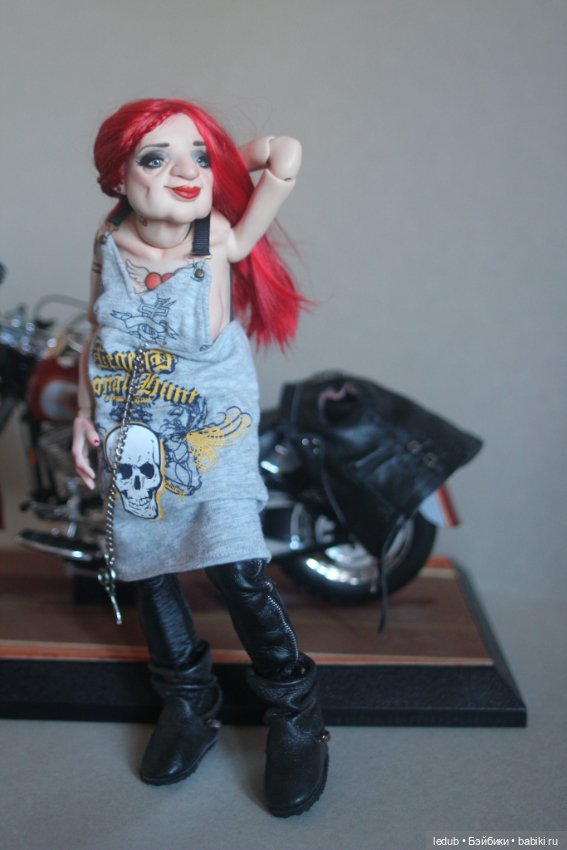 Бабуля - Байкерша — Авторские шарнирные куклы своими руками: лепка (фото 7)
