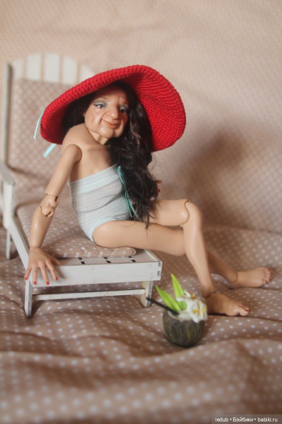 Бабуля-курортница — Авторские шарнирные куклы своими руками: лепка (фото 6)