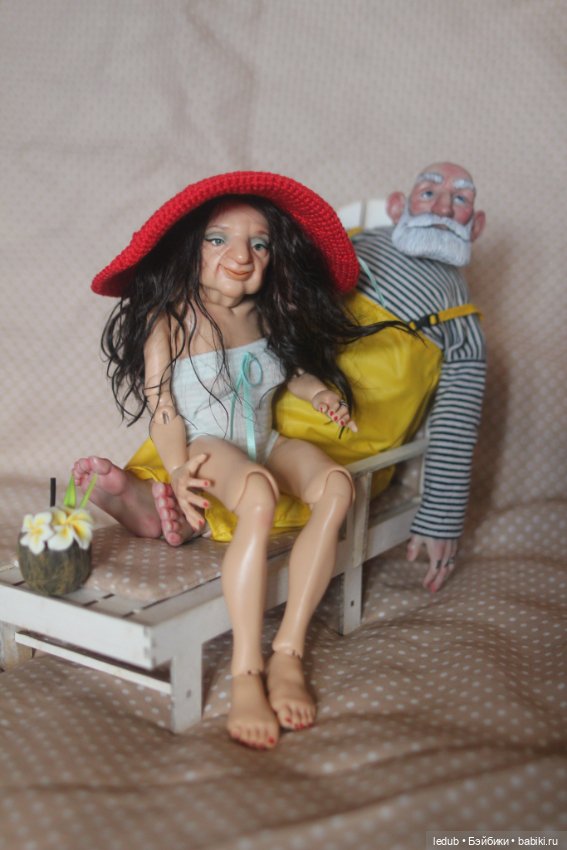 Бабуля-курортница — Авторские шарнирные куклы своими руками: лепка