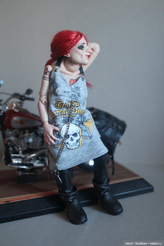 Бабуля - Байкерша — Авторские шарнирные куклы своими руками: лепка (фото 4)