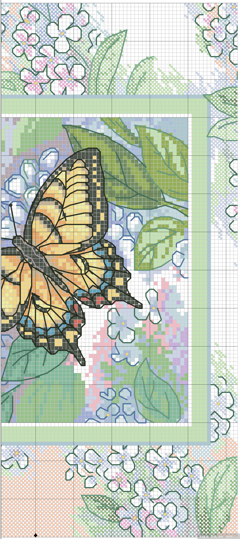 Не много бабочек крестиком