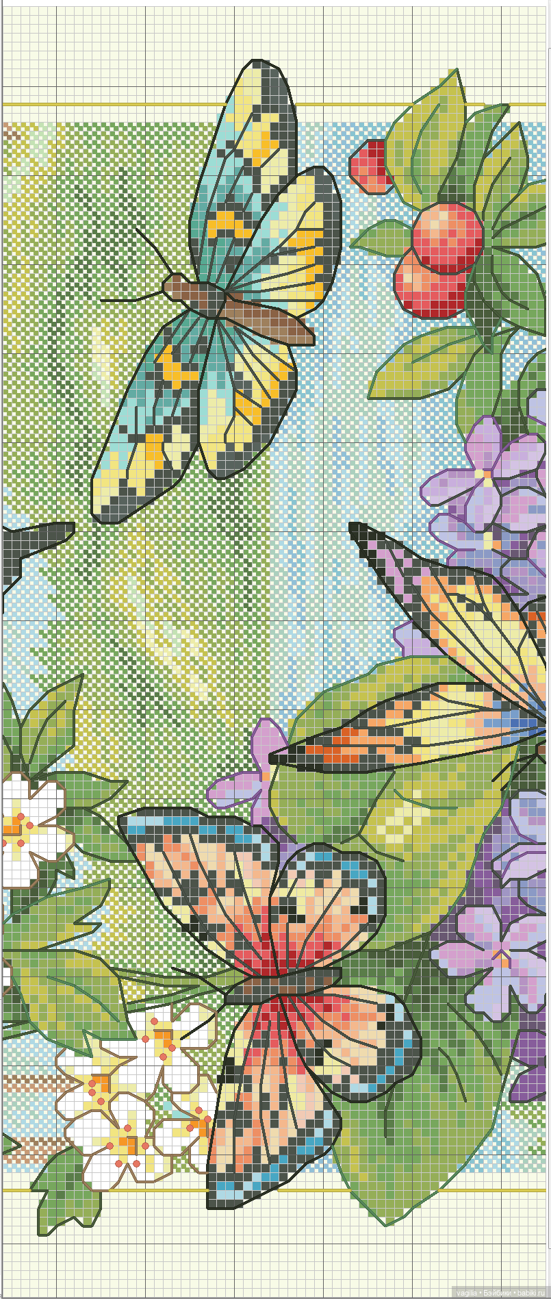 Не много бабочек крестиком