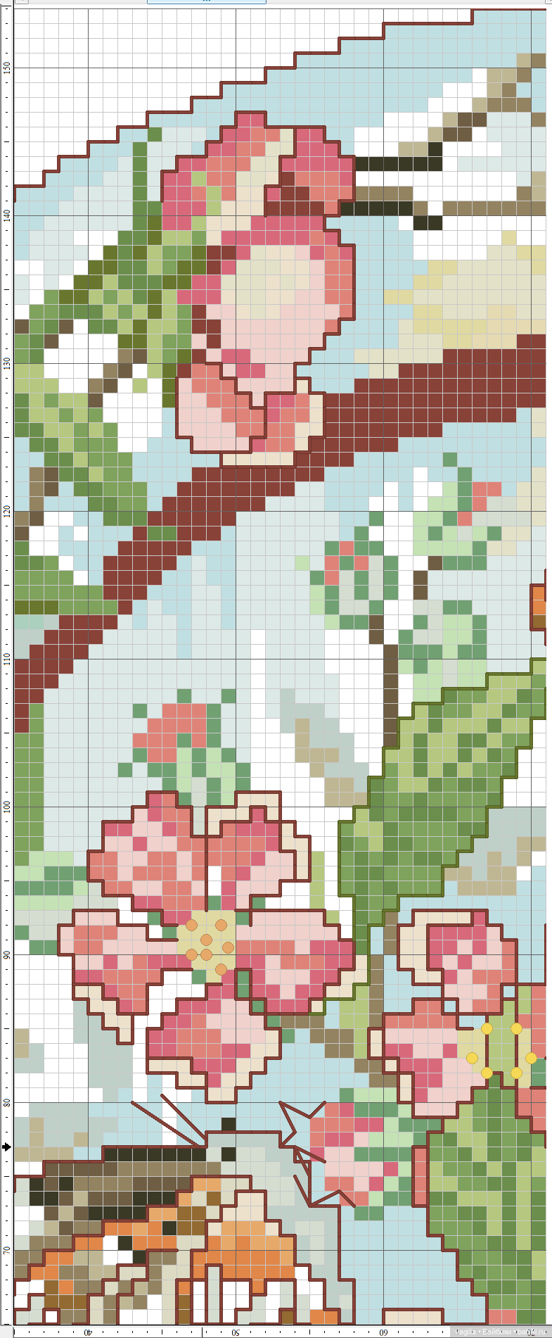 Не много бабочек крестиком