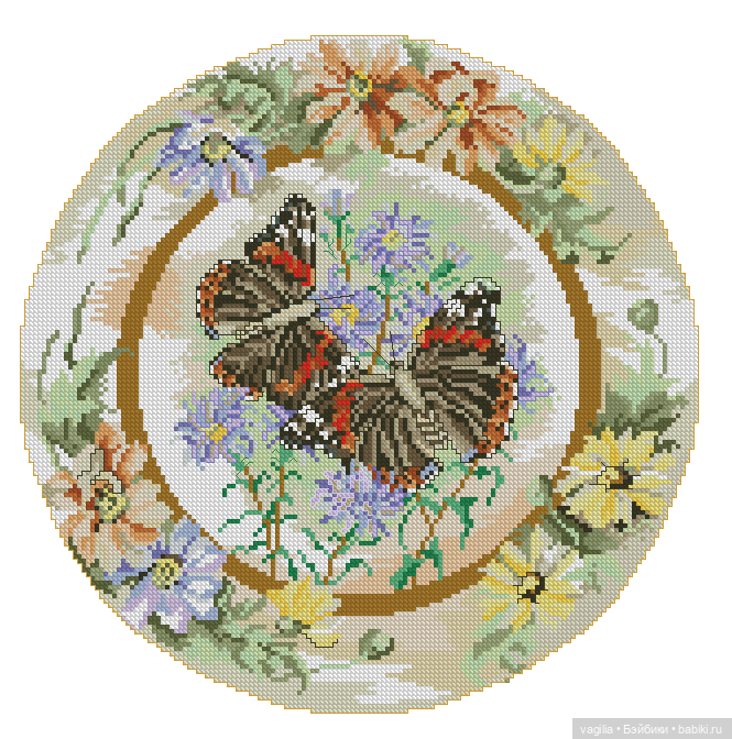 Не много бабочек крестиком