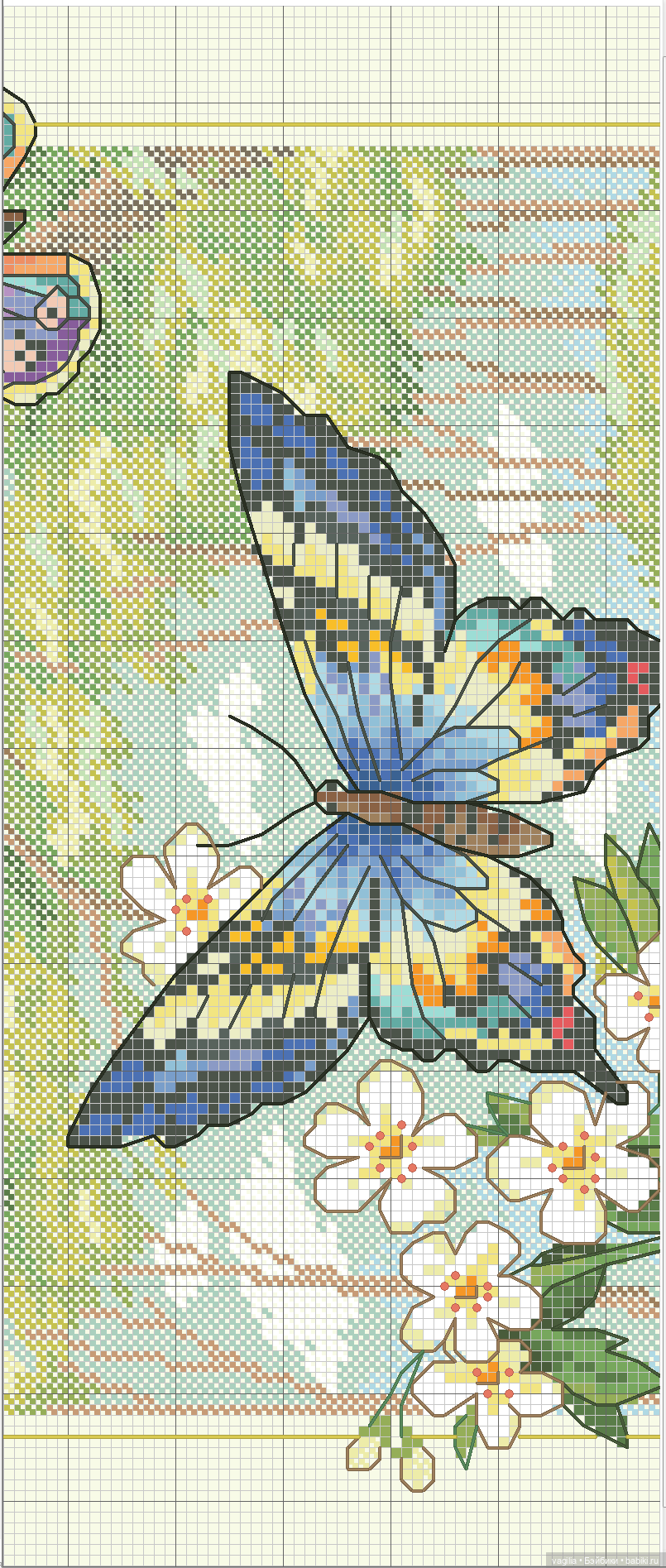 Не много бабочек крестиком