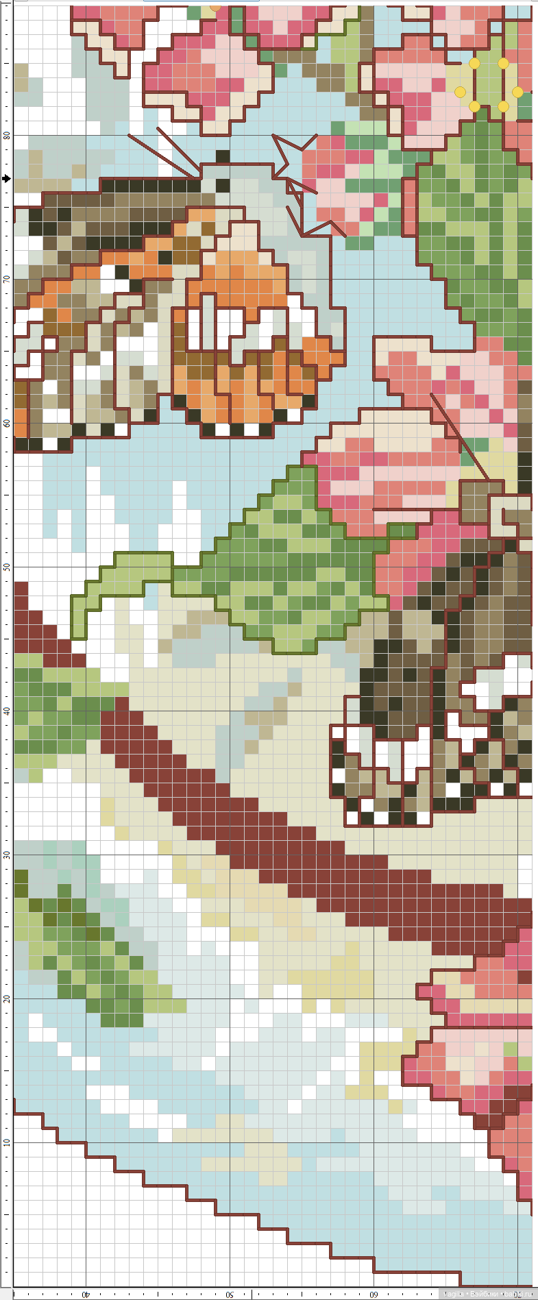 Не много бабочек крестиком