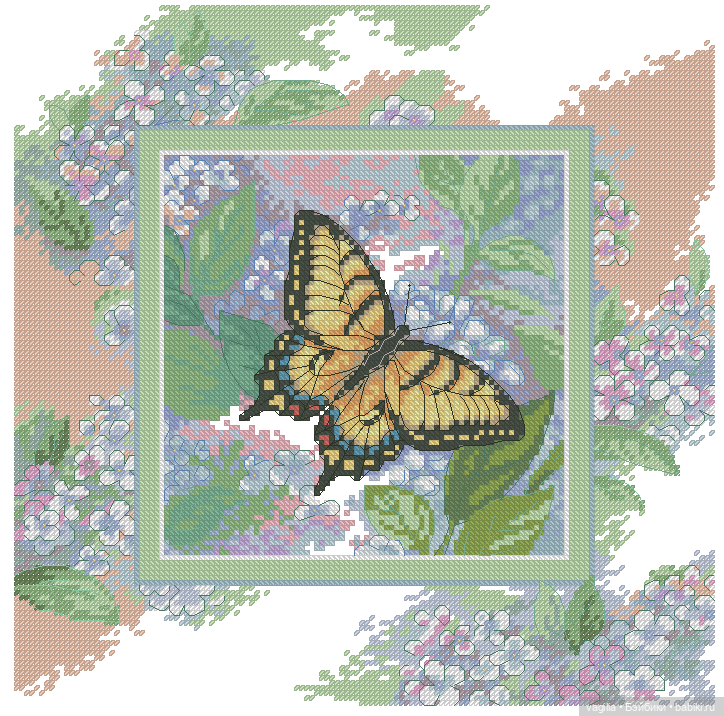 Не много бабочек крестиком