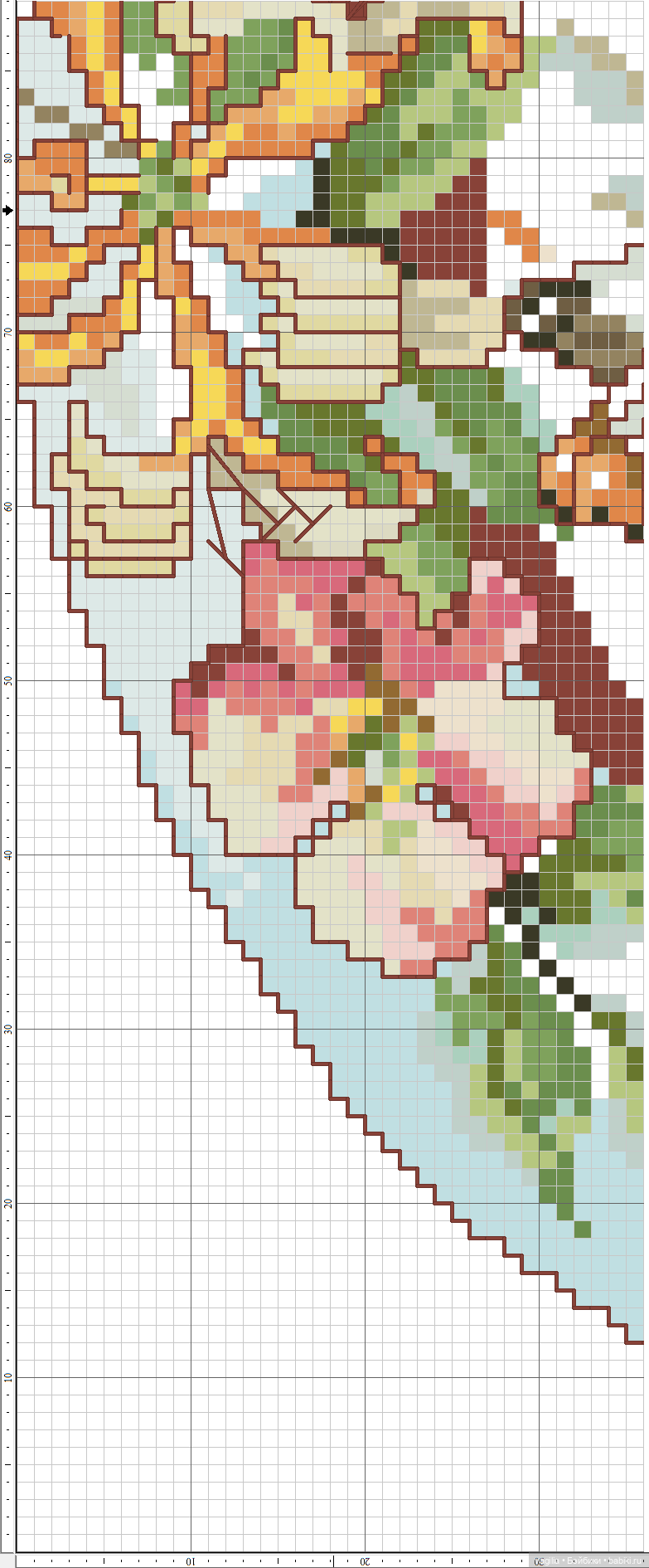 Не много бабочек крестиком