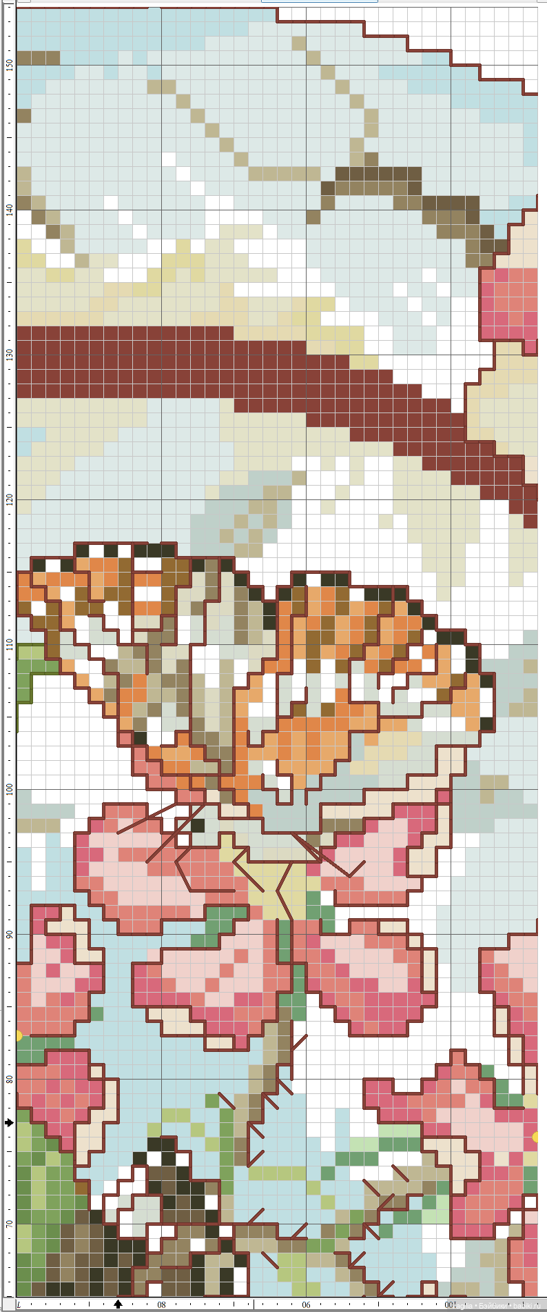 Не много бабочек крестиком