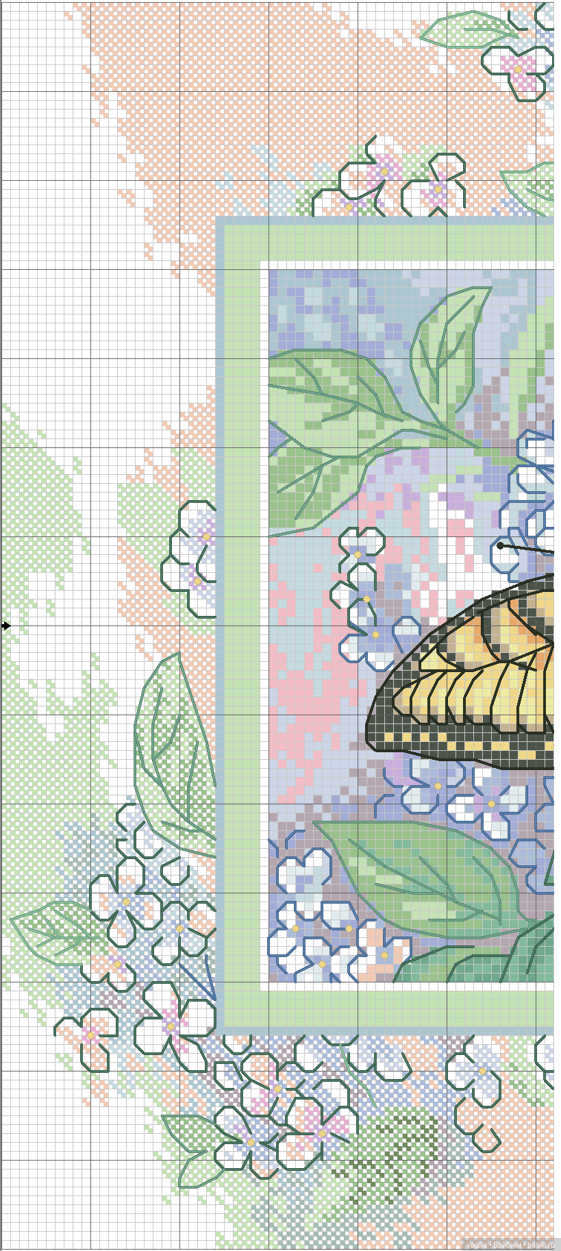 Не много бабочек крестиком