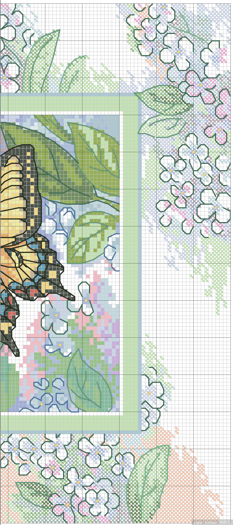 Не много бабочек крестиком