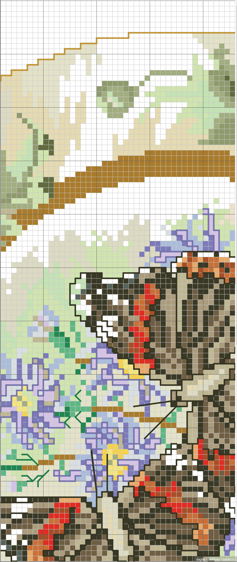 Не много бабочек крестиком