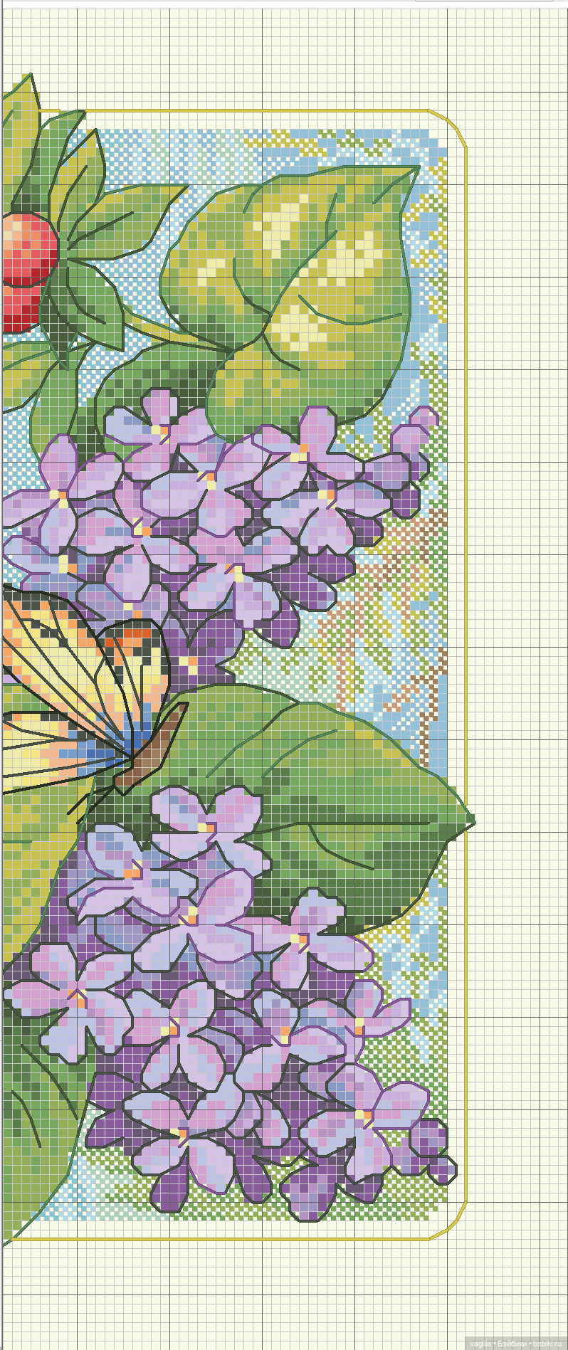 Не много бабочек крестиком