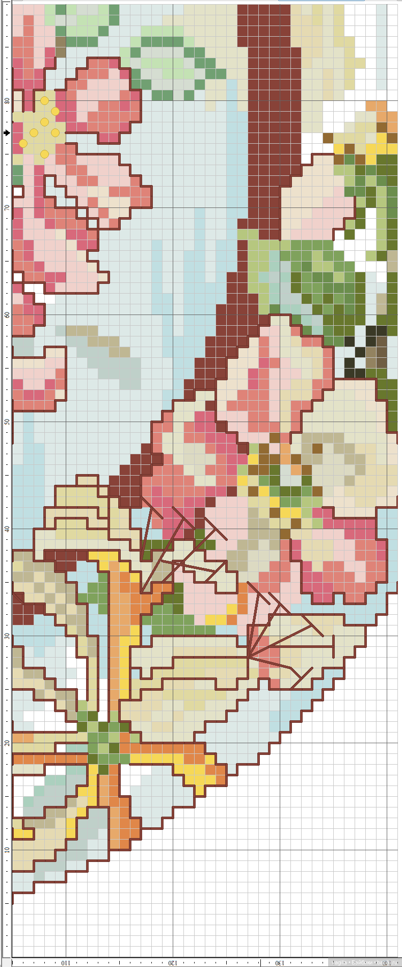 Не много бабочек крестиком