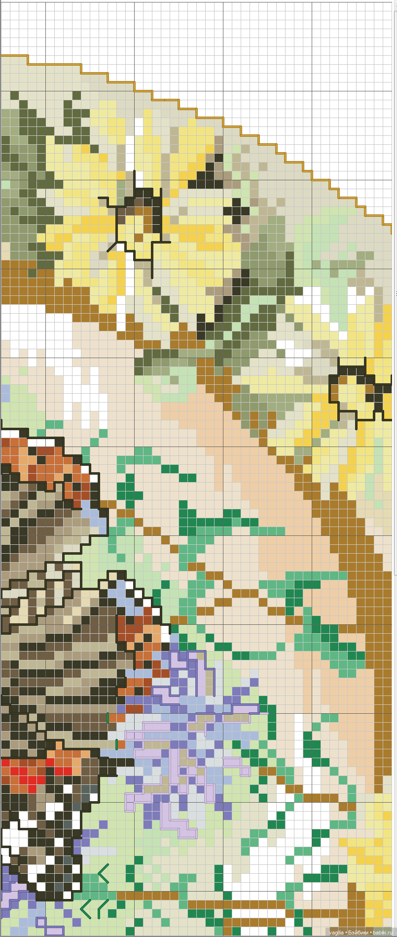 Не много бабочек крестиком