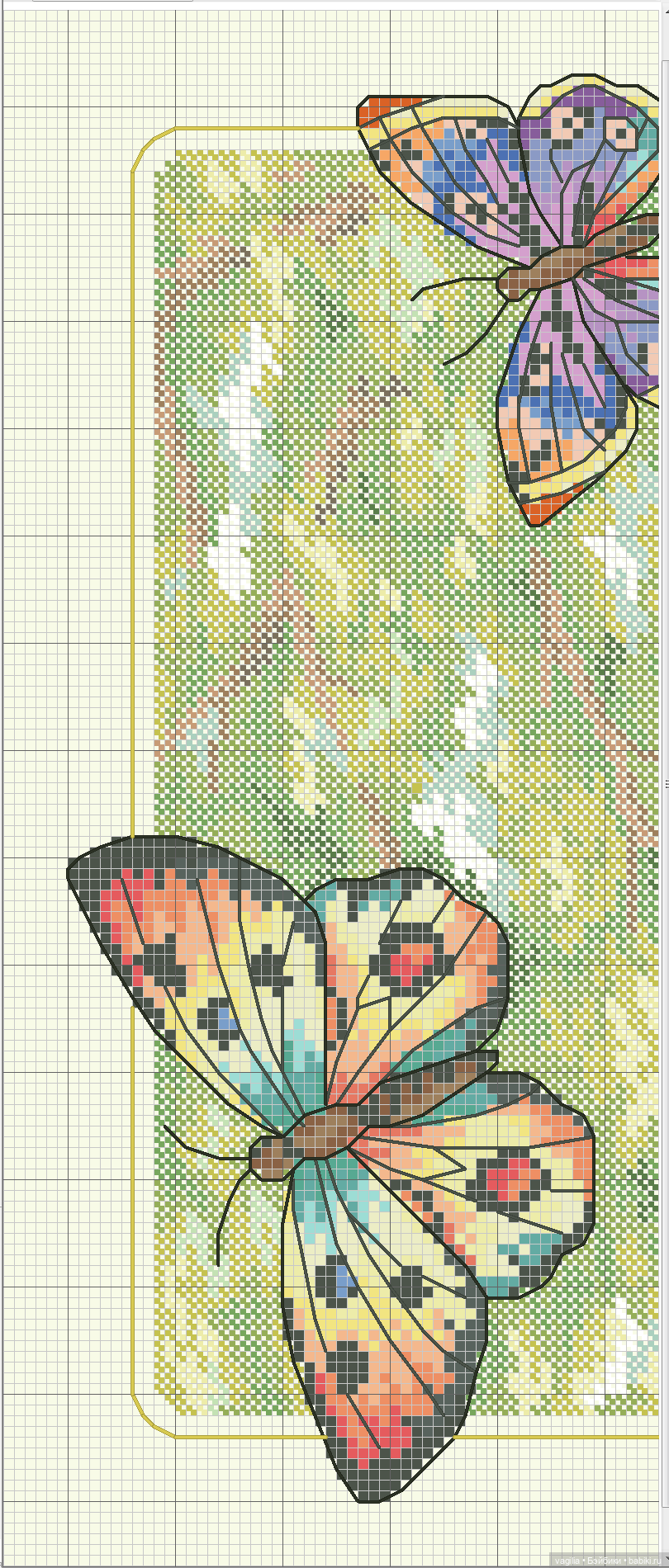 Не много бабочек крестиком