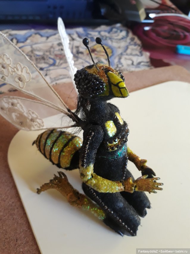 Завершаю блашинг авторской куклы Оса (фото 6)