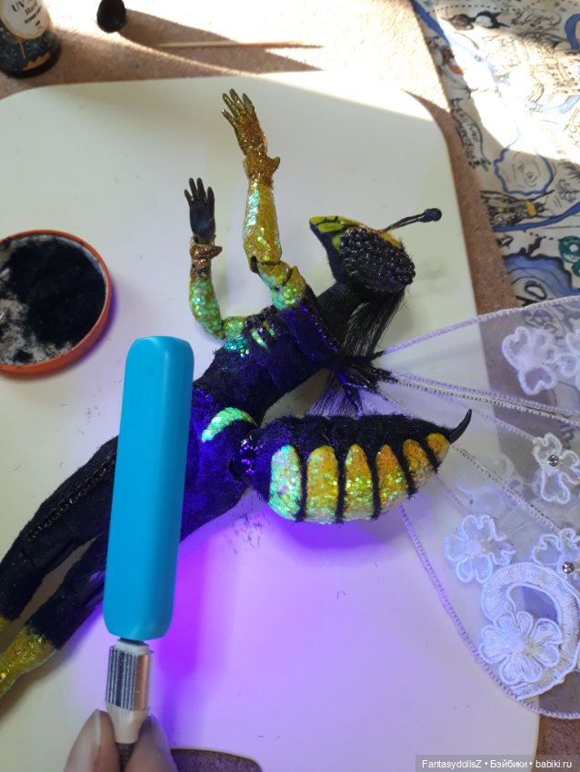 Завершаю блашинг авторской куклы Оса (фото 2)