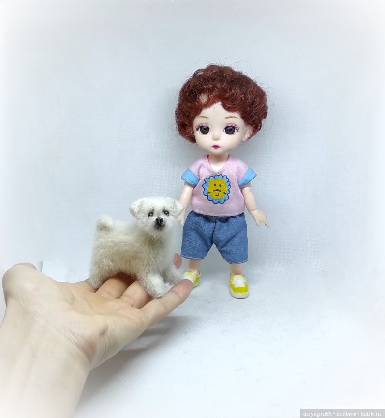 Щенки мальтезе — Валяные игрушки из шерсти: сухое валяние (фото 10)