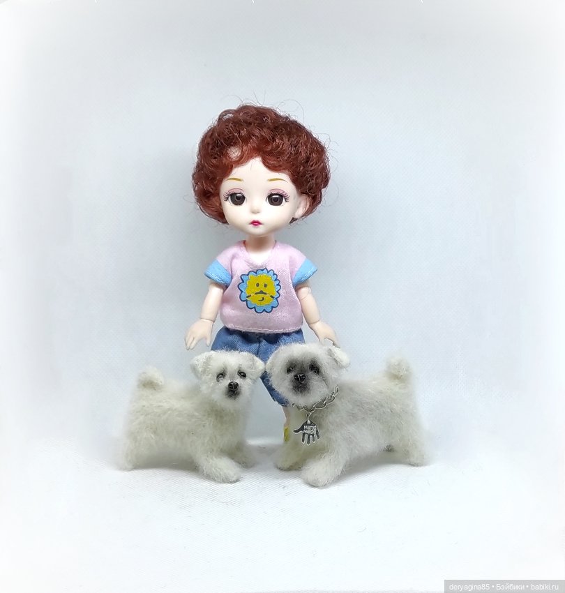 Щенки мальтезе — Валяные игрушки из шерсти: сухое валяние (фото 4)