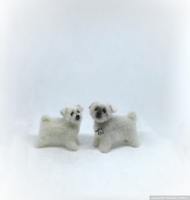 Щенки мальтезе — Валяные игрушки из шерсти: сухое валяние (фото 2)