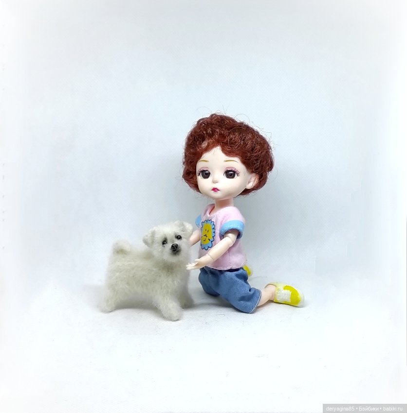 Щенки мальтезе — Валяные игрушки из шерсти: сухое валяние