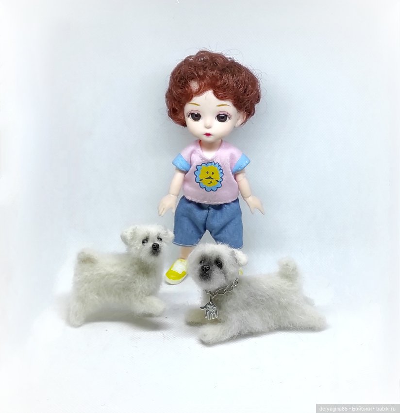 Щенки мальтезе — Валяные игрушки из шерсти: сухое валяние (фото 7)