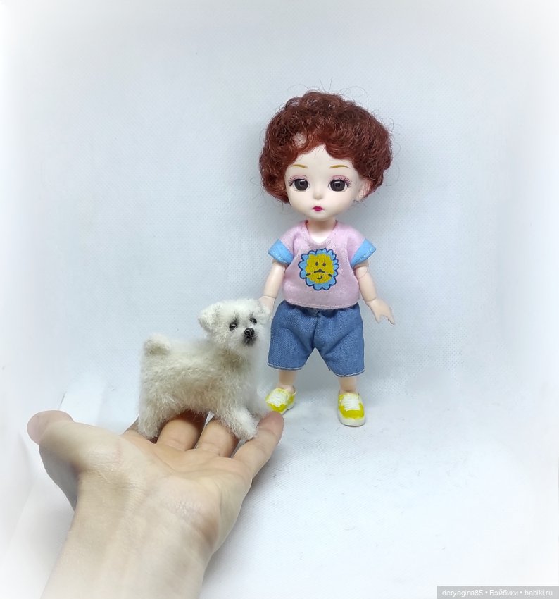 Щенки мальтезе — Валяные игрушки из шерсти: сухое валяние (фото 9)