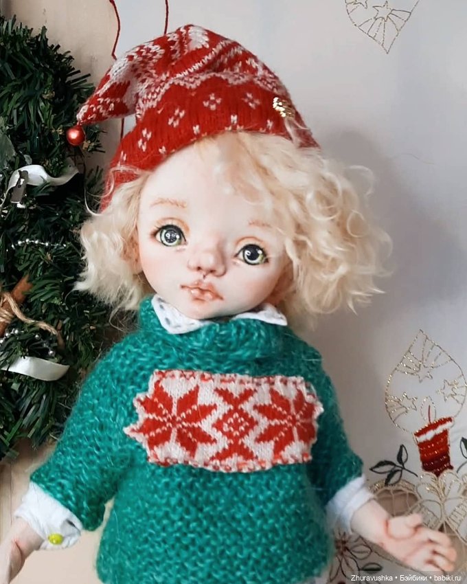 Куколка мальчик. Интерьерная текстильная куколка (фото 2)