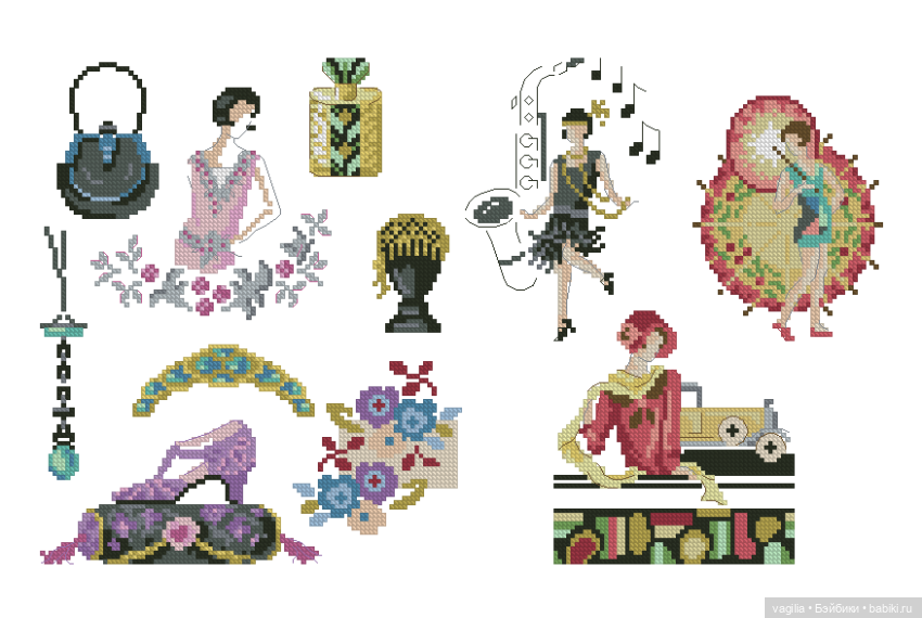 Модный топик 3 крестиком — Схемы вышивки крестом: фото узоров