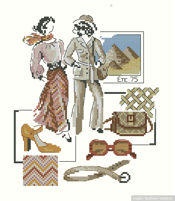 Модный топик крестиком — Схемы вышивки крестом: фото узоров