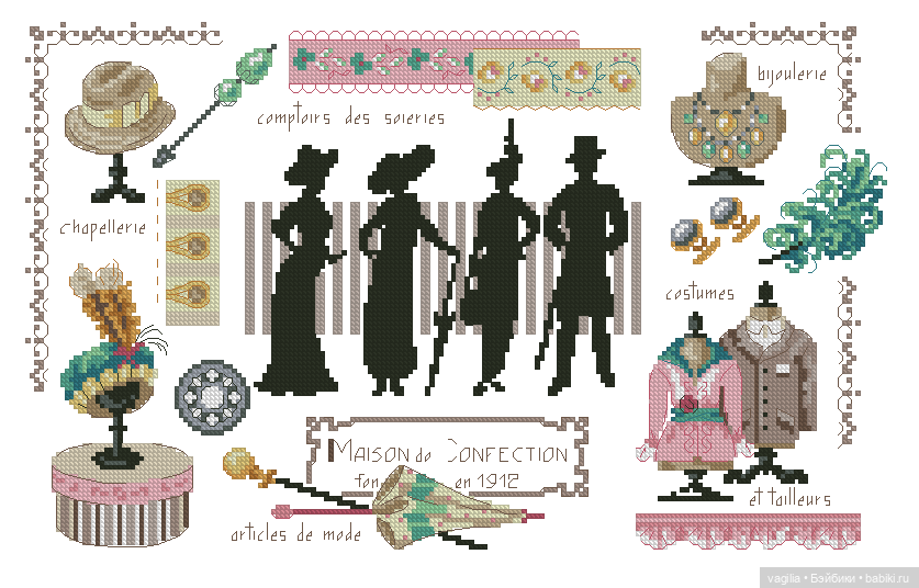 Модный топик крестиком — Схемы вышивки крестом: фото узоров