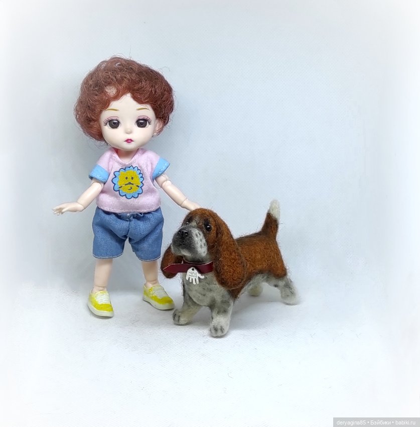 Бассет хаунд — Валяные игрушки из шерсти: сухое валяние