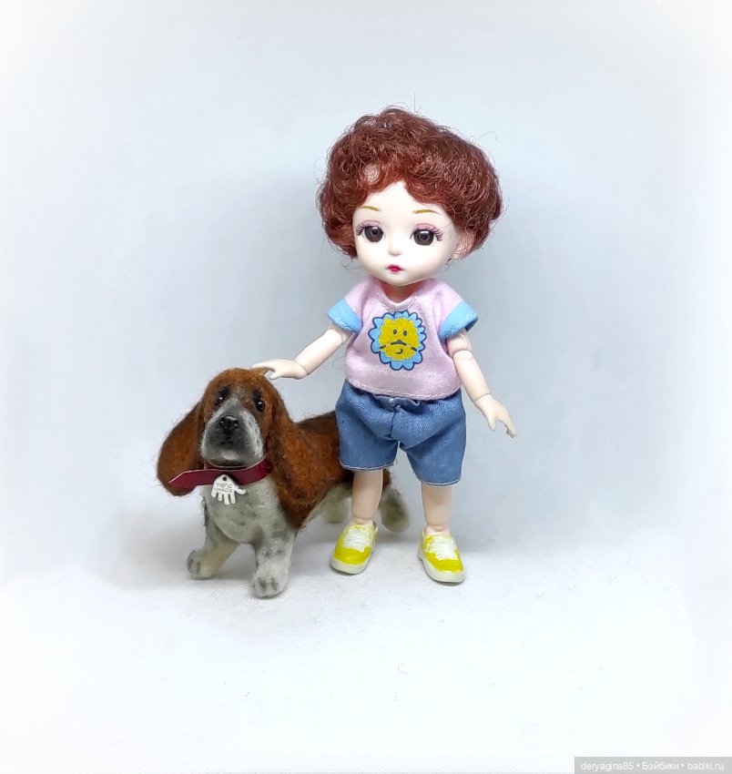 Бассет хаунд — Валяные игрушки из шерсти: сухое валяние (фото 4)