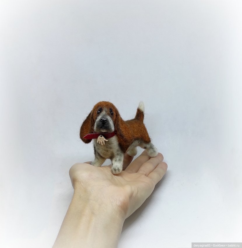 Бассет хаунд — Валяные игрушки из шерсти: сухое валяние (фото 10)