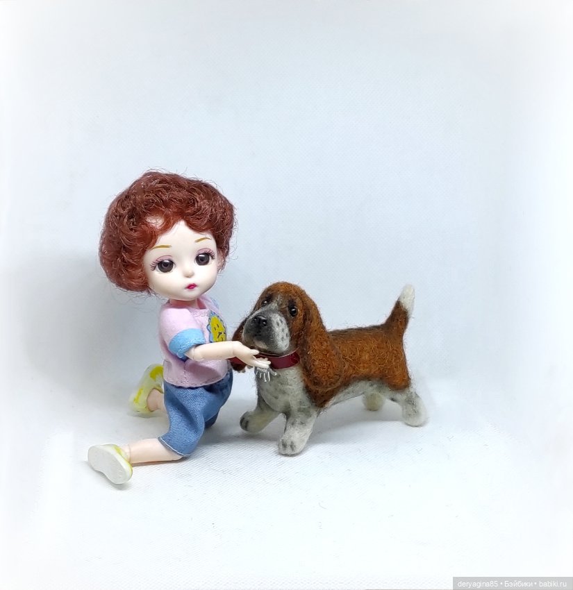 Бассет хаунд — Валяные игрушки из шерсти: сухое валяние (фото 5)