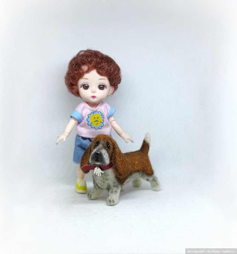 Бассет хаунд — Валяные игрушки из шерсти: сухое валяние