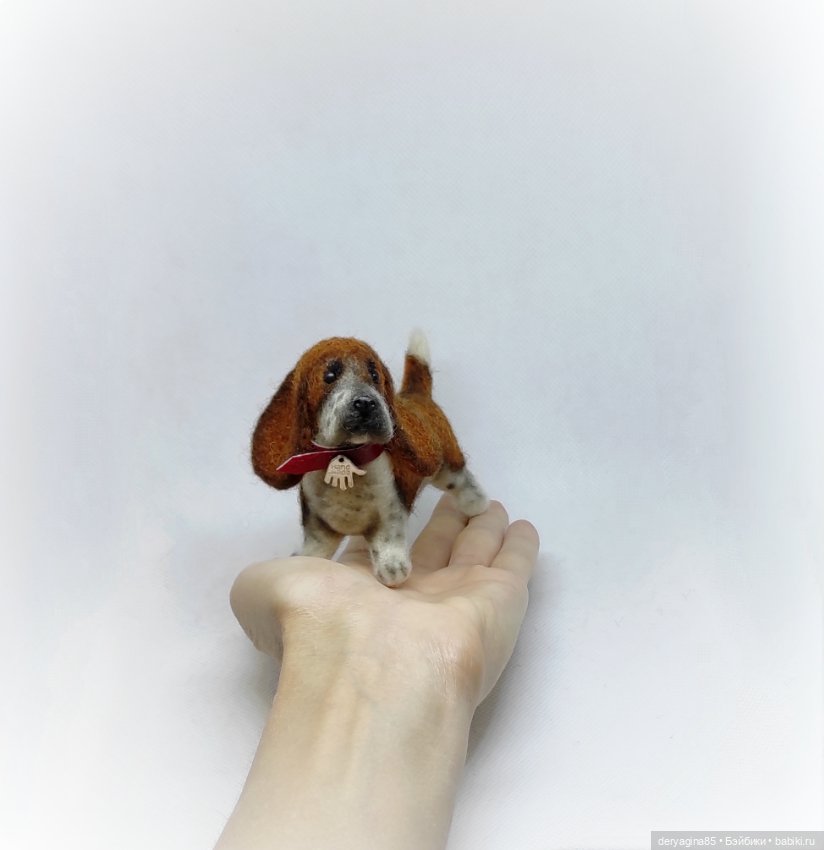 Бассет хаунд — Валяные игрушки из шерсти: сухое валяние (фото 8)