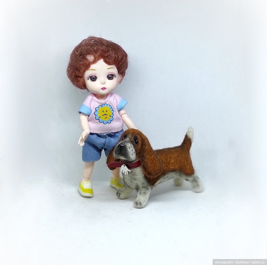 Бассет хаунд — Валяные игрушки из шерсти: сухое валяние (фото 2)